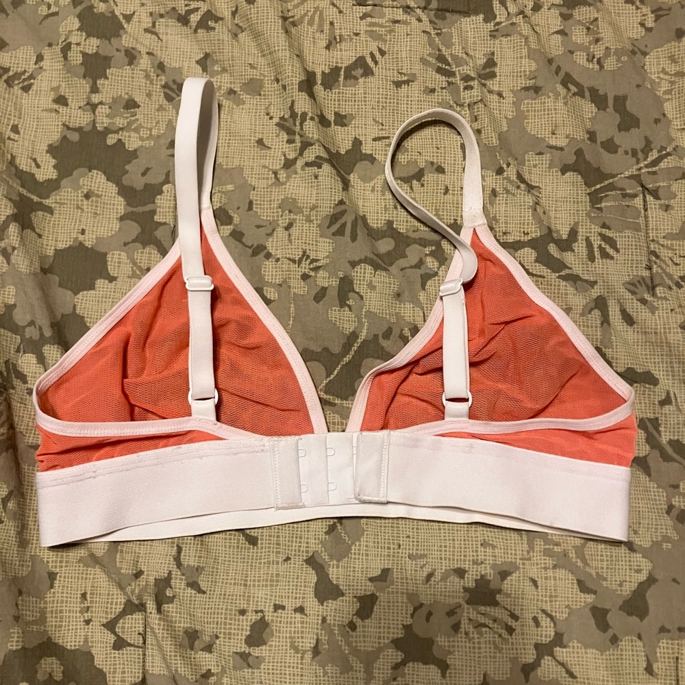 Negative Underwear Sieve Triangle Bra in Peach - Sheer Mesh Wireless - Size 1 - Picture 3 of 6